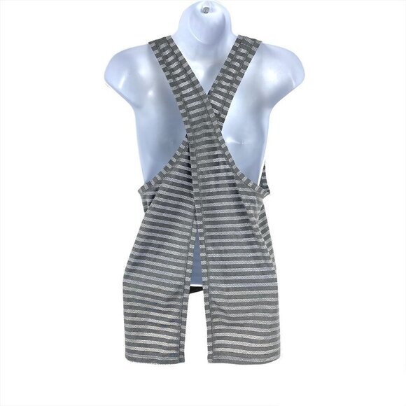 Zyia Active Tank Top Gray Striped Polyester Spandex Women's Medium - Picture 1 of 5